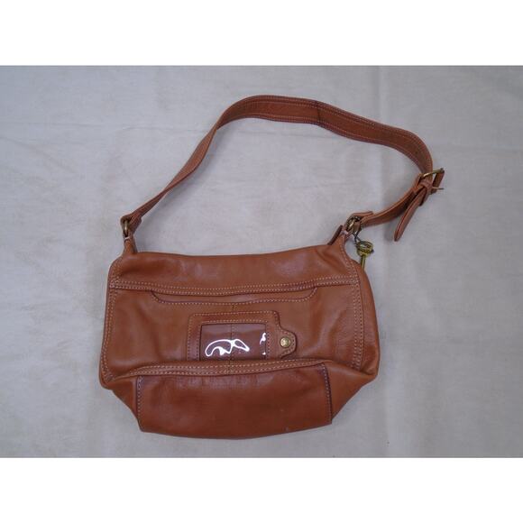 Vintage Y2K Fossil Geniunien Leather Brown Adjustable Strap Shoulder Crossbody - Picture 6 of 12
